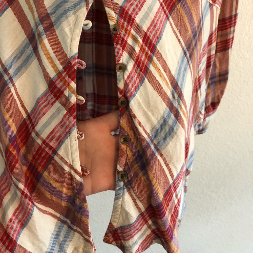 Lucky brand button front & back plaid